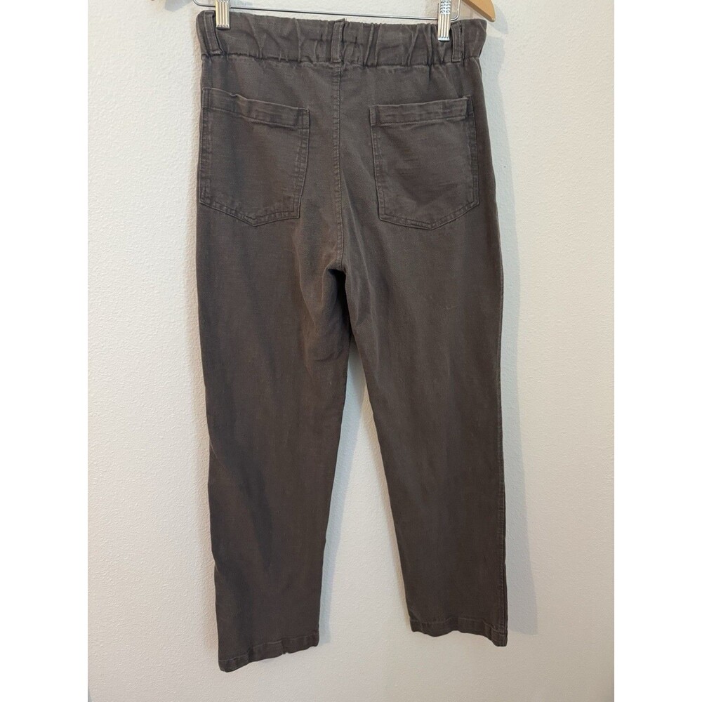 Urban Outfitters Gray Elastic Waist Pants Size S Button Up Straight Leg Women